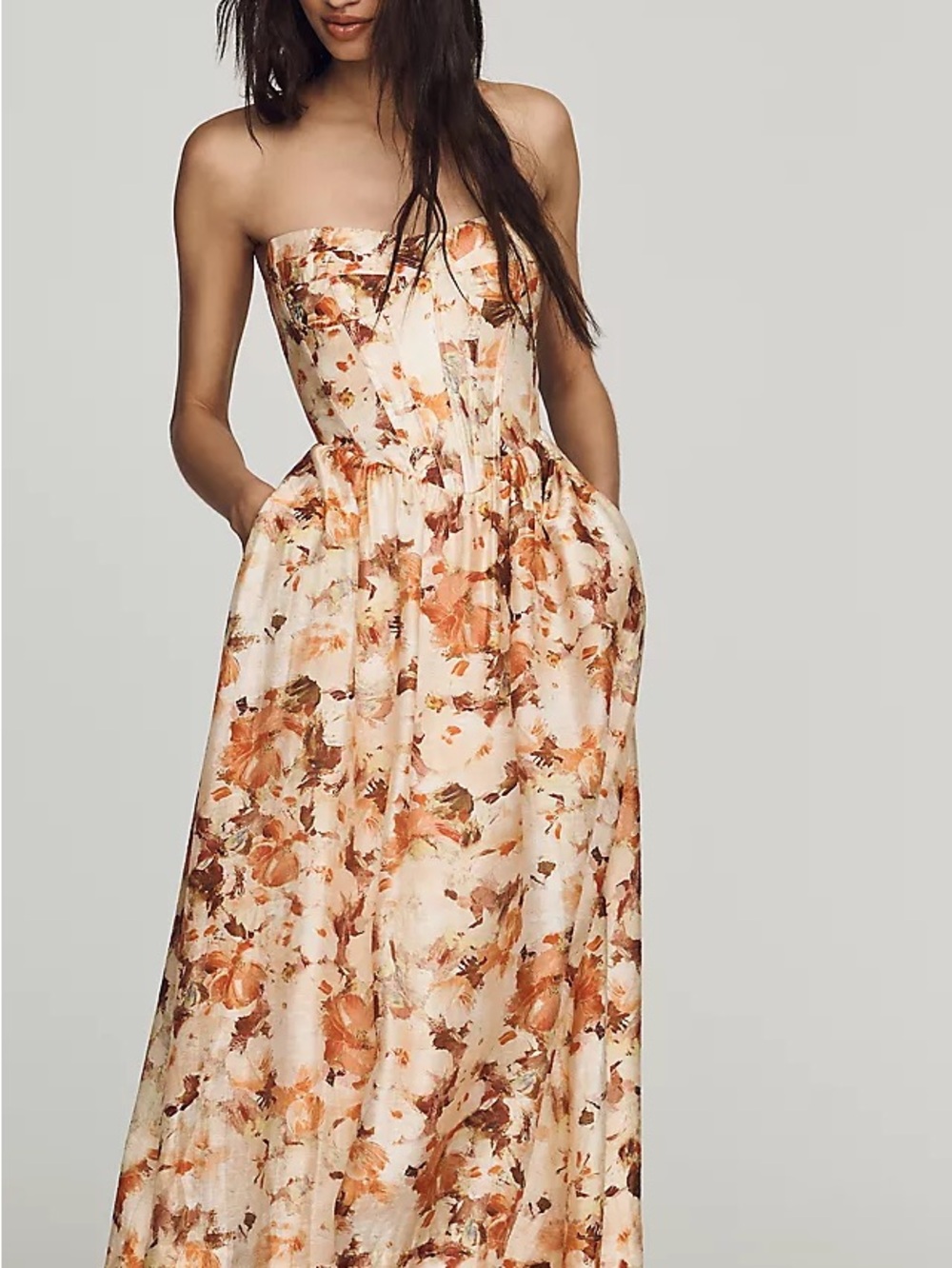 Brand New! Bardot Strapless Midi/Maxi Dress